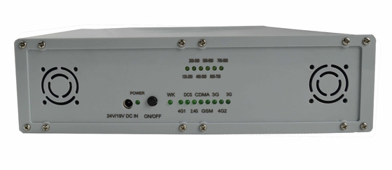 Bug jammer , White Cellular Signal Jammer VHF / UHF / 4G LTE Jammer With Power Supply DZ-808S-14