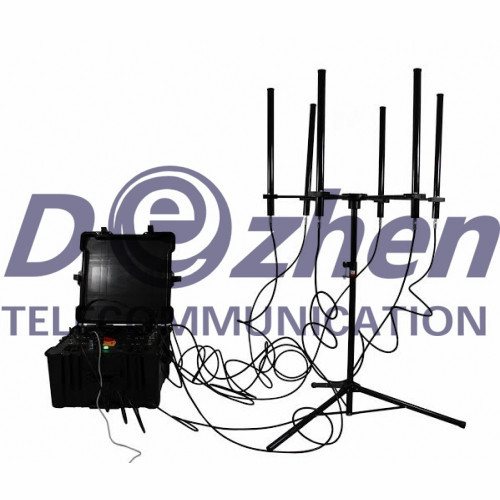 Durable Drone Signal Jammer 160W AC 110 / 220V 4-8 Bands Outdoor Installation