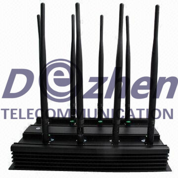 Adjustable Cell Phone Signal Jammer , 8 Bands Lojack GPS Frequency Jammer