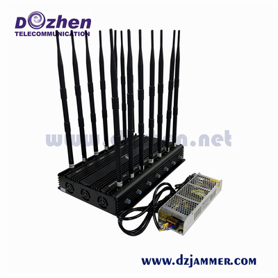 Adjustable CDMA 5G Wireless Signal Jammer 36 Watt Cell Phone WiFi Jamming Device signal