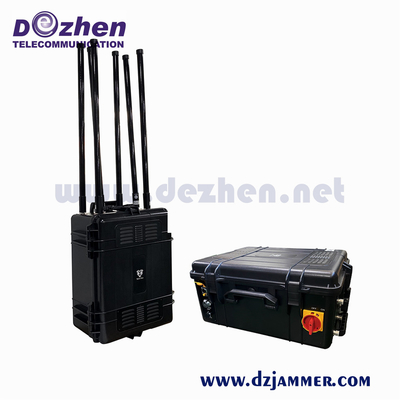 Military Units 200 Meters 1200W Portable Signal Jammer cell phone signal scrambler