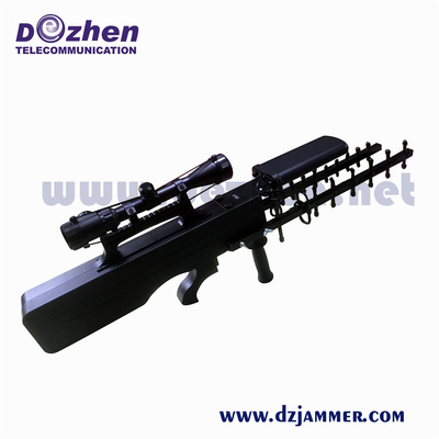 Outdoor Drone Signal Jammer Gun Uav 100-240V AC 30W Prohibited For Secure Information Leakage