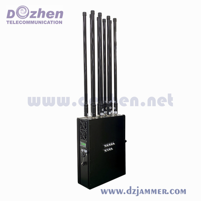 Cell Phone Signal Backpack Jammer 200M Military High Power GPS WIFI 5.8G