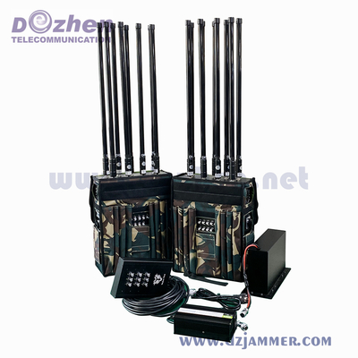 Cell Phone Signal Backpack Jammer 200M Military High Power GPS WIFI 5.8G