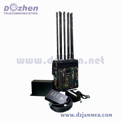 Cell Phone Signal Backpack Jammer 200M Military High Power GPS WIFI 5.8G