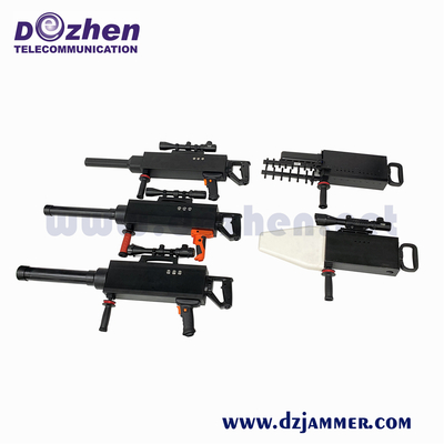 Handheld Portable WIFI GPS Drone Jammer with Gun type up to 1000 meters