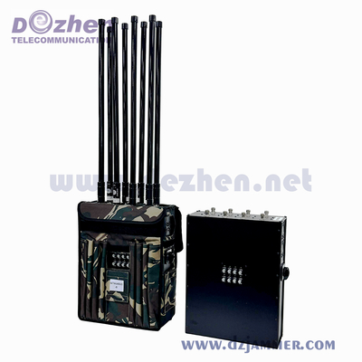 Portable Backpack Signal Jammer 200w Power Consumption For Army / Military wifi signal jammer signal jamming device