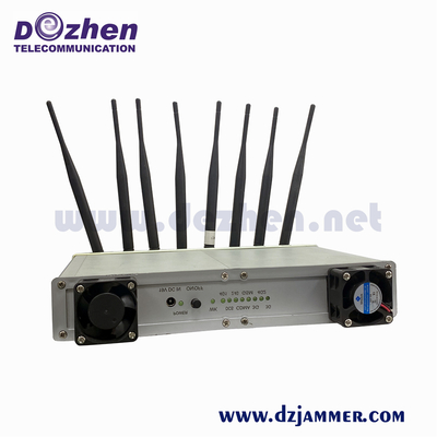 High Power Mobile Phone Blocking Device 8 Antennas 16W 3G 4G With Cooling Fan