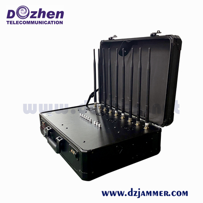 Signal WiFi /GPS/ VHF UHF/ 4G Jammer , High-output Power 95W Up to 150m Mobile Phone Jammer