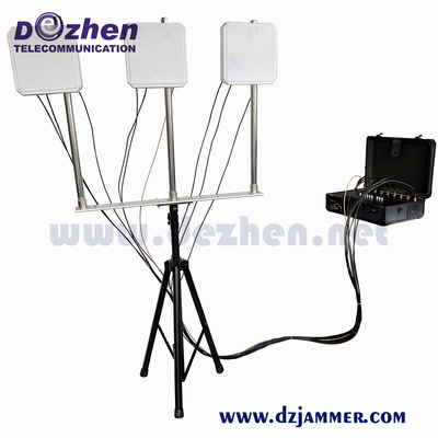 Signal WiFi /GPS/ VHF UHF/ 4G Jammer , High-output Power 95W Up to 150m Mobile Phone Jammer