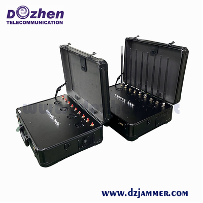 Signal WiFi /GPS/ VHF UHF/ 4G Jammer , High-output Power 95W Up to 150m Mobile Phone Jammer
