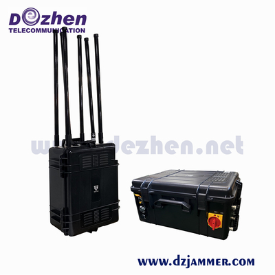 Backpack Portable Cell Phone Jammer , 80W 150M Wifi Jamming Device Light Weight