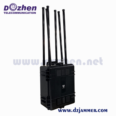Backpack Portable Cell Phone Jammer , 80W 150M Wifi Jamming Device Light Weight