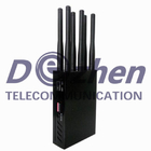 Bluetooth WiFi GPS 3G 4G LTE Handheld Signal Jammer 6 Antenna With AC Adapter