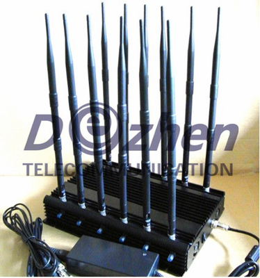 12-band Jammer GSM DCS Rebolabile 3G 4G WIFI GPS Satellite Phones and car remotes 315-433-868 Mhz