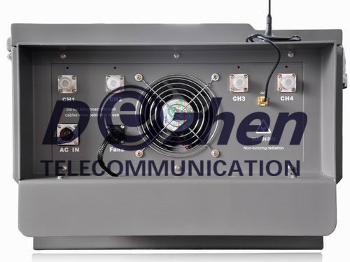 Wireless Software Controlled Mobile Phone Signal Jammer High Power 250W Waterproof