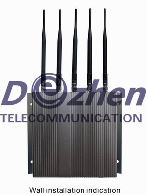 5 Band Cellphone GPS Signal Prison Jammer 40 Meters Range With Remote Control