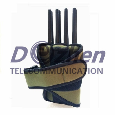 Handheld 8 Bands Mobile Phone Signal Jammer WIFI Lojack GPS With Nylon Case