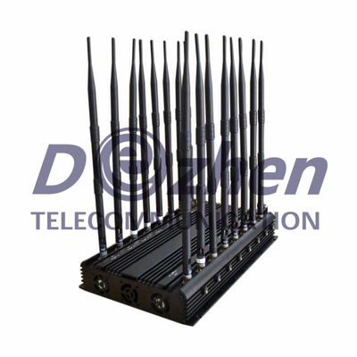 Full Bands Jammer Adjustable 16 Antennas Powerful 3G 4G Phone Blocker &amp;WiFi UHF VHF GPS L1/L2/L5 Lojack Remote Control A