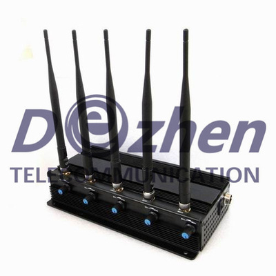 All Wireless Bug Camera Mobile Phone Signal Jammer 7W Tabletop Adjustable WiFi GPS