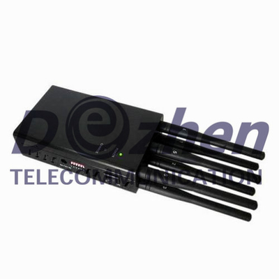 Handheld Cell Phone Gps Jammer 5 Watt Bluetooth WiFi GPS 3G 4G LTE 6 Antenna