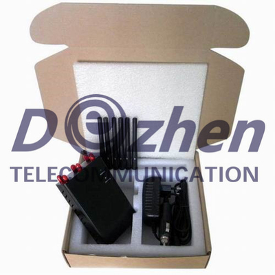 Handheld Cell Phone Gps Jammer 5 Watt Bluetooth WiFi GPS 3G 4G LTE 6 Antenna