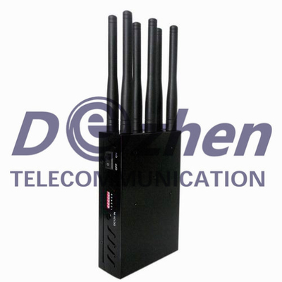 Handheld Cell Phone Gps Jammer 5 Watt Bluetooth WiFi GPS 3G 4G LTE 6 Antenna