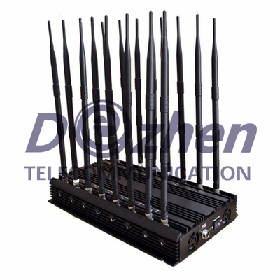 16 Antennas Radio Frequency Jammer 3G 4G Phone Blocker WiFi UHF VHF GPS L1/L2/L5 Lojack