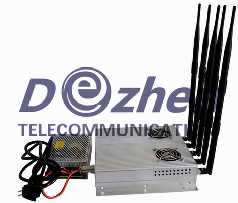 5 Antenna 25W High Power 3G Cell phone & WiFi Jammer with Outer Detachable Power Supply