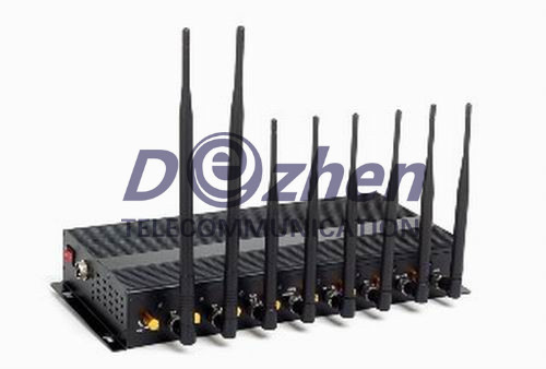 8 Powerful Antenna 3G/4G WiFi High Power Cellphone Jammer with Portable Aluminum Box