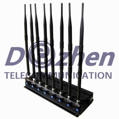 8 Bands Adjustable Powerful 3G 4G Cellphone Jammer & UHF VHF WiFi Jammer