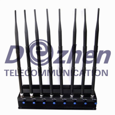 8 Bands Adjustable Powerful 3G 4G Cellphone Jammer & UHF VHF WiFi Jammer
