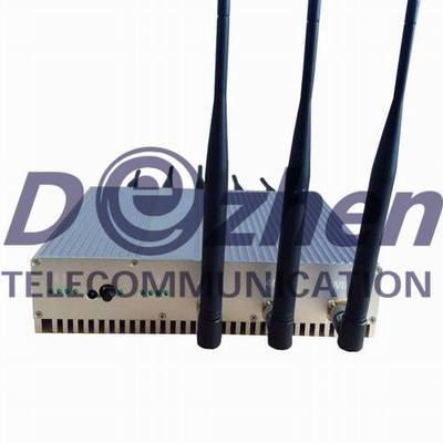 3G 4G Cell Phone High Power Signal Jammer , 8 Antennas Phone Signal Blocker 16W