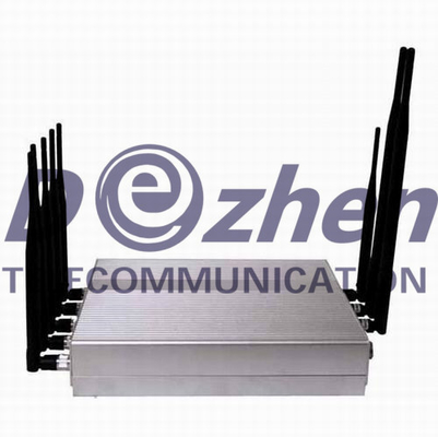 3G 4G Cell Phone High Power Signal Jammer , 8 Antennas Phone Signal Blocker 16W