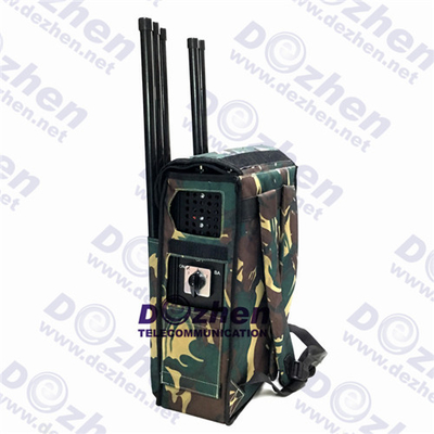 GPS WIFI Cell Phone Signal Backpack Jammer 200 Meters 8 Bands Military High Power