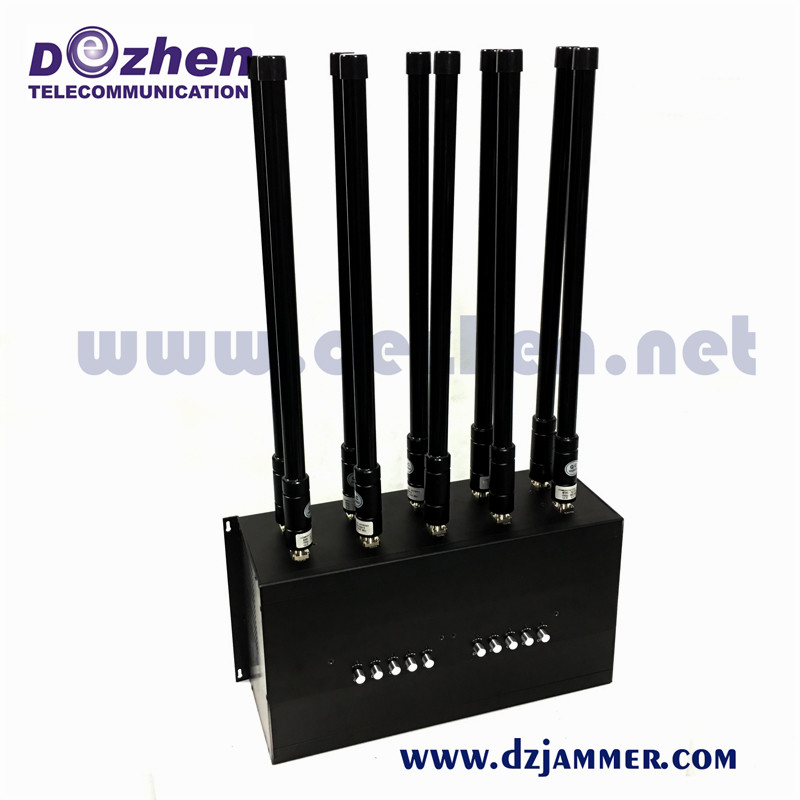 10 Bands Adjustable All GSM CDMA 3G 4G 5g Mobile Phone UHF VHF WiFi GPS Lojack Signal Jammer up to 60m