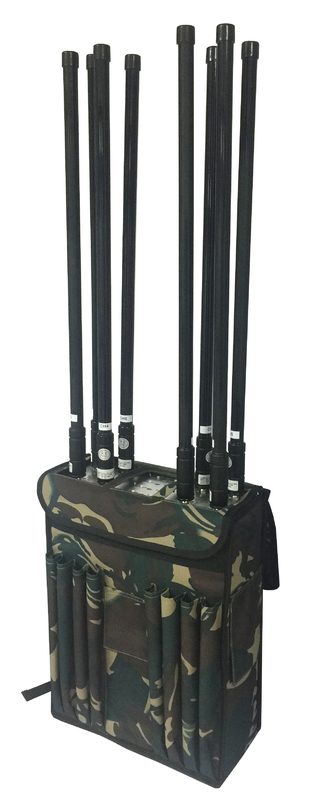 Portable Backpack Signal Jammer 200w Power Consumption For Army / Military wifi signal jammer signal jamming device