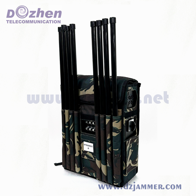 Portable Backpack Signal Jammer 200w Power Consumption For Army / Military wifi signal jammer signal jamming device