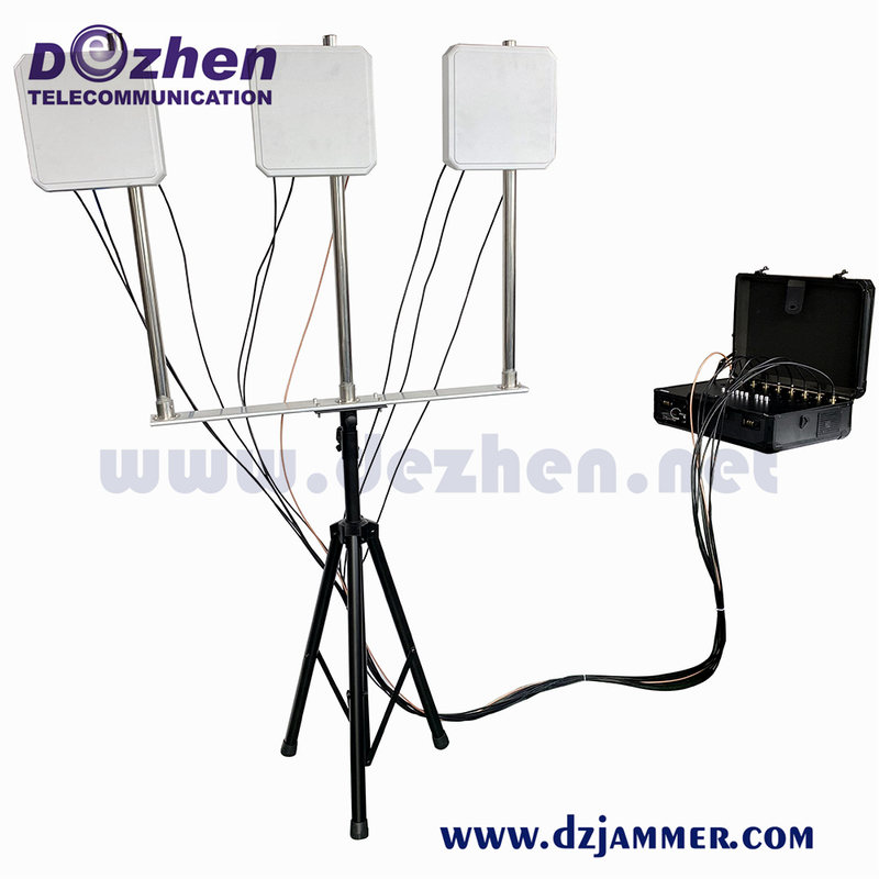 Signal WiFi /GPS/ VHF UHF/ 4G Jammer , High-output Power 95W Up to 150m Mobile Phone Jammer