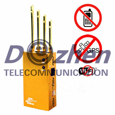 Powerful Golden Portable Cell phone &amp; Wi-Fi &amp; GPS Jammer
