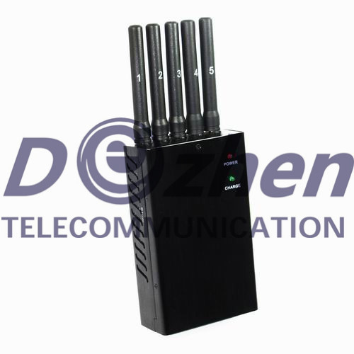 5 Antenna Portable Mobile Phone Jammer 2G 3G GPS WiFi Radius 5-15M Jamming Range