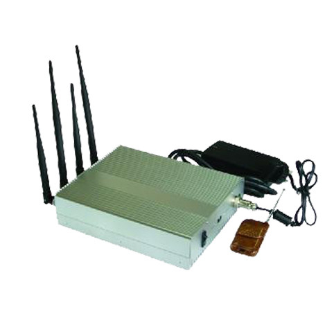 Indoor ,4 Band 10 Watt mobile signal blocker / jammer with remote control