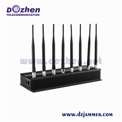 8 Bands Adjustable All Cell Phone Signal Jammer 3G 4G Wimax Phone Blocker WiFi GPS VHF UHF Jammer